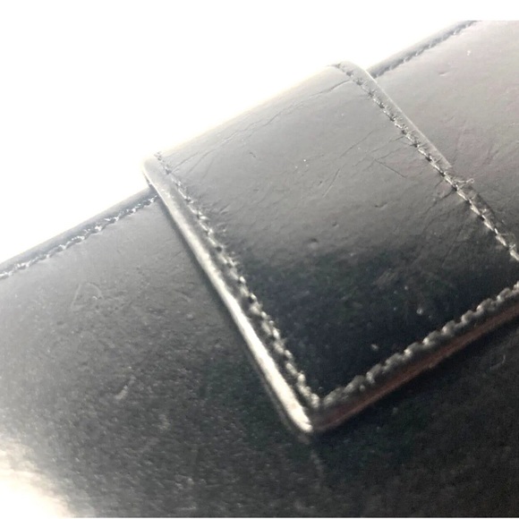 GUCCI VINTAGE GG LOGO PLATE LEATHER WALLET MEN BIFOLD BLACK - Picture 9 of 15